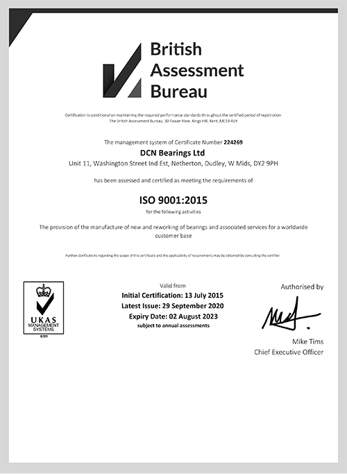 DCN BEARINGS AND ENGINEERING LTD Bearing Modifications • Bearing Manufacture • General
